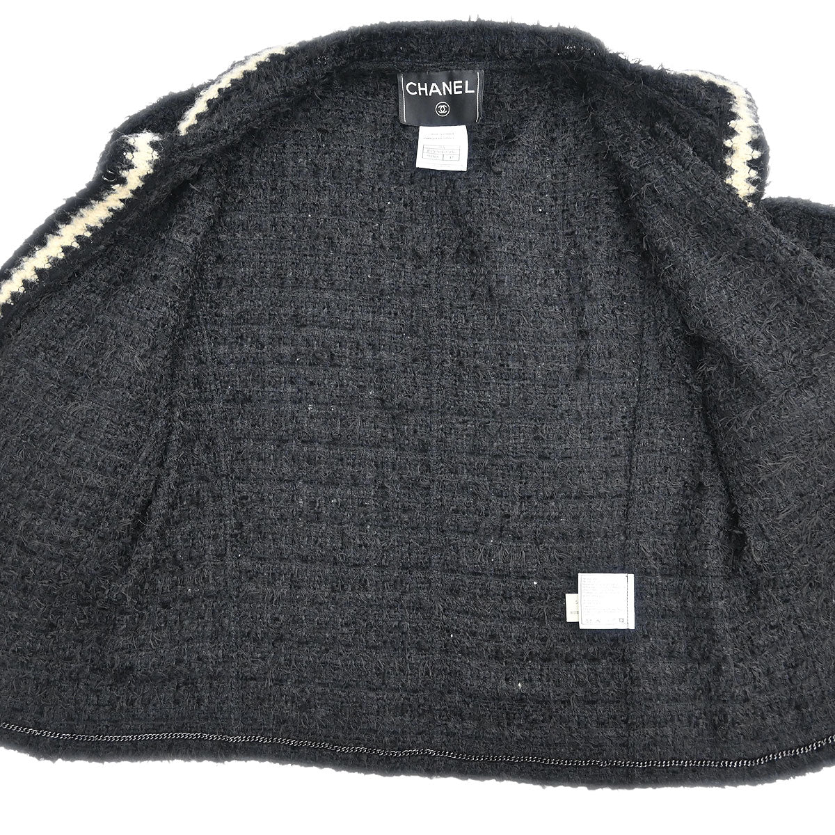 Chanel 1998 Single Breasted Jacket Black #42 - Image 6