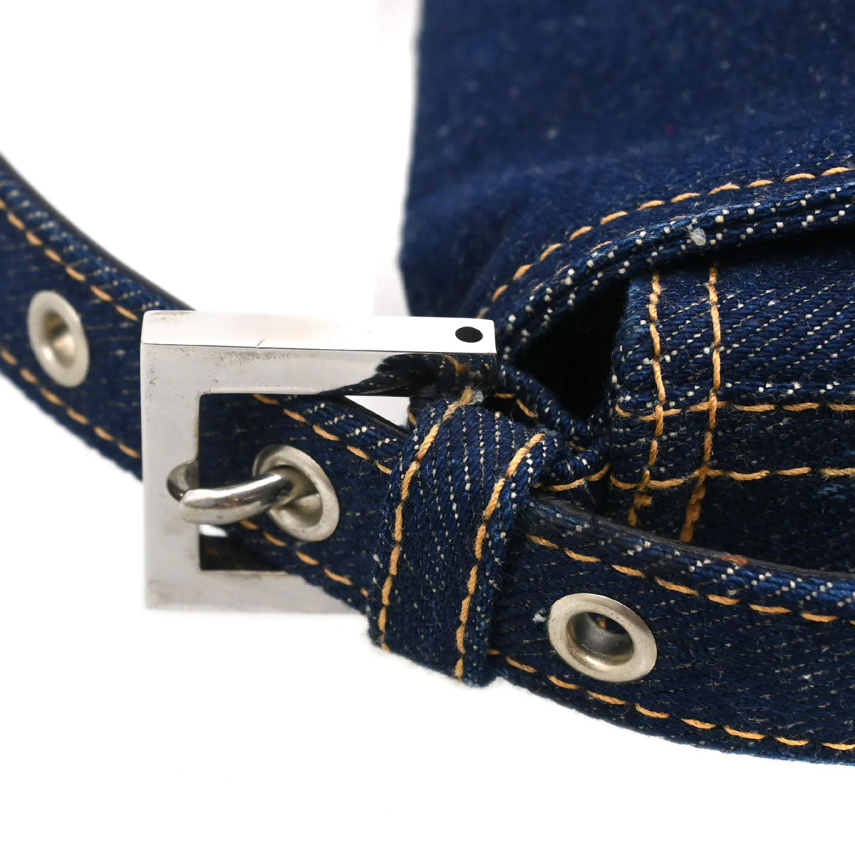 Fendi Indigo Denim Baguette Handbag - Image 5
