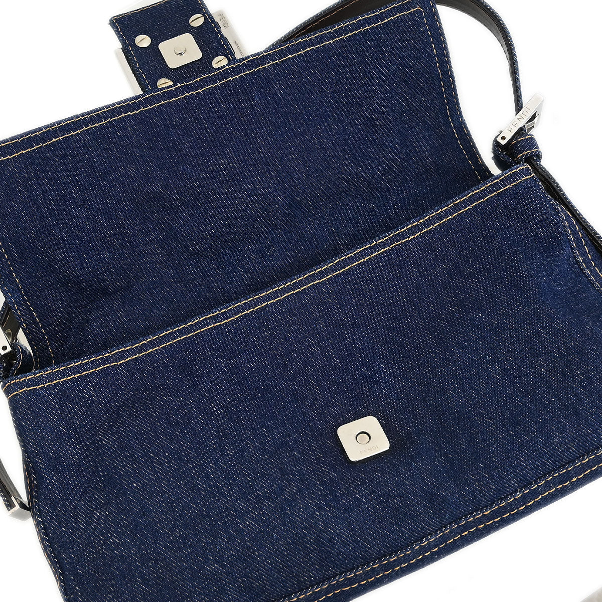 Fendi Indigo Denim Baguette Handbag - Image 7