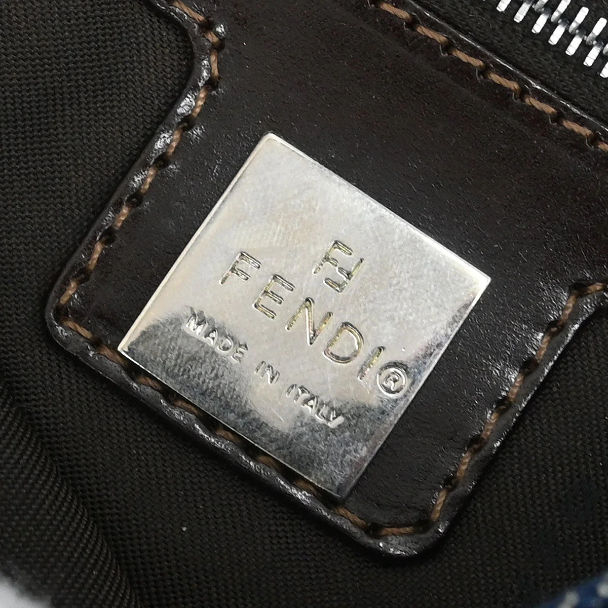 Fendi Indigo Denim Baguette Handbag - Image 9
