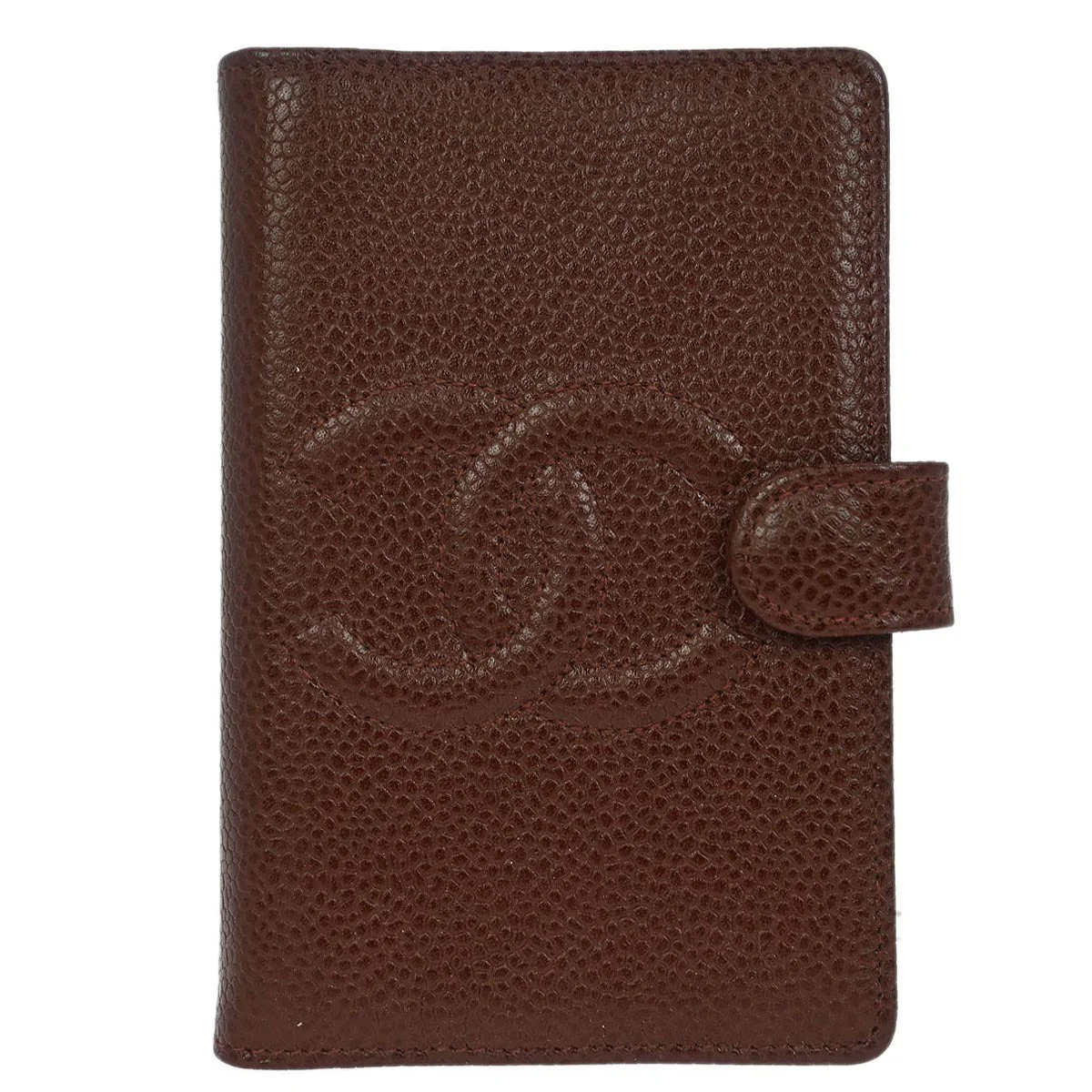 Chanel 1997-1999 Brown Caviar Note Book Cover Small Good