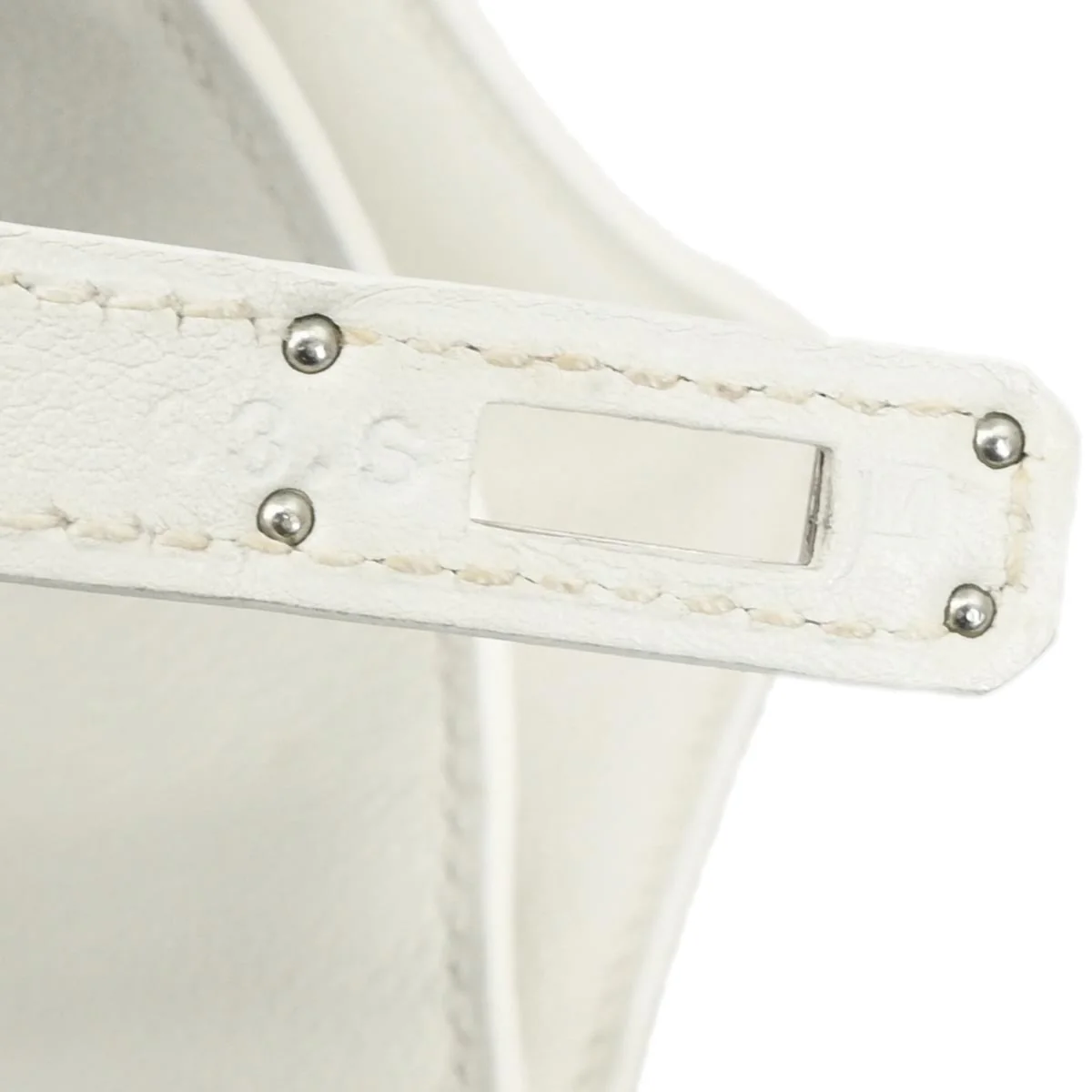 Hermes White Evergrain Kelly Pochette Handbag - Image 10
