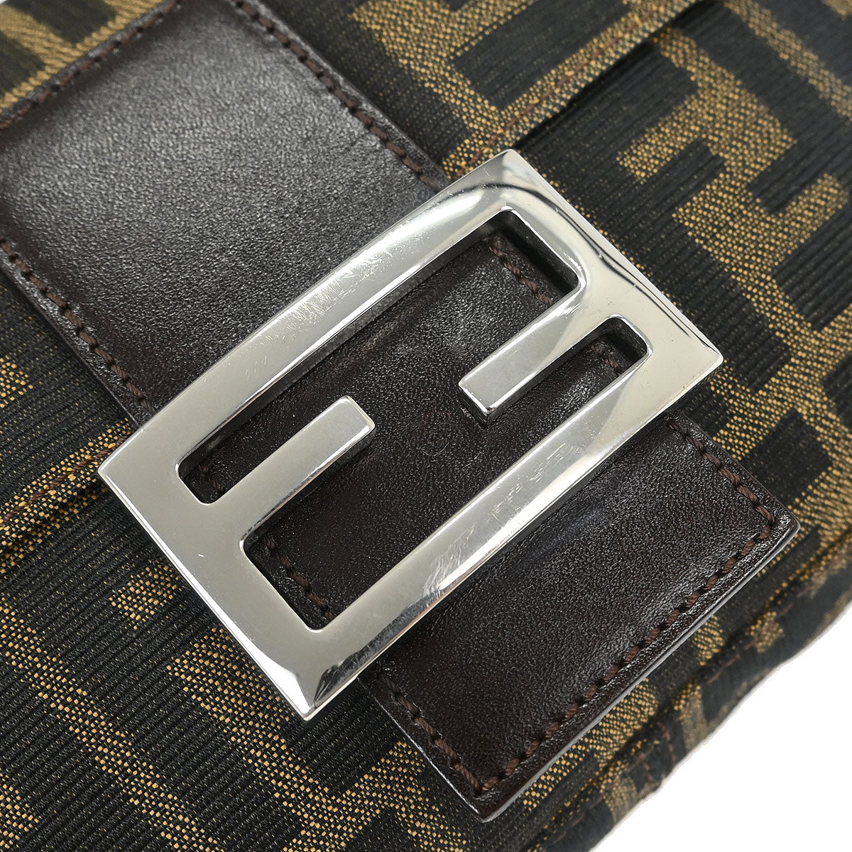 Fendi Brown Zucca Baguette Handbag - Image 3