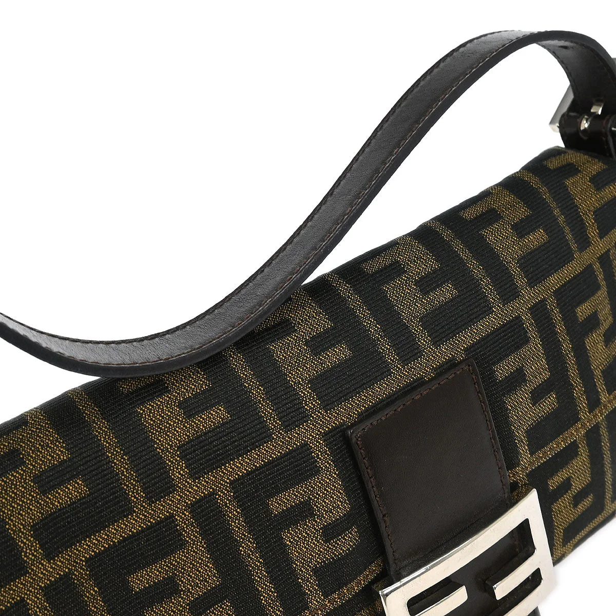 Fendi Brown Zucca Baguette Handbag - Image 4