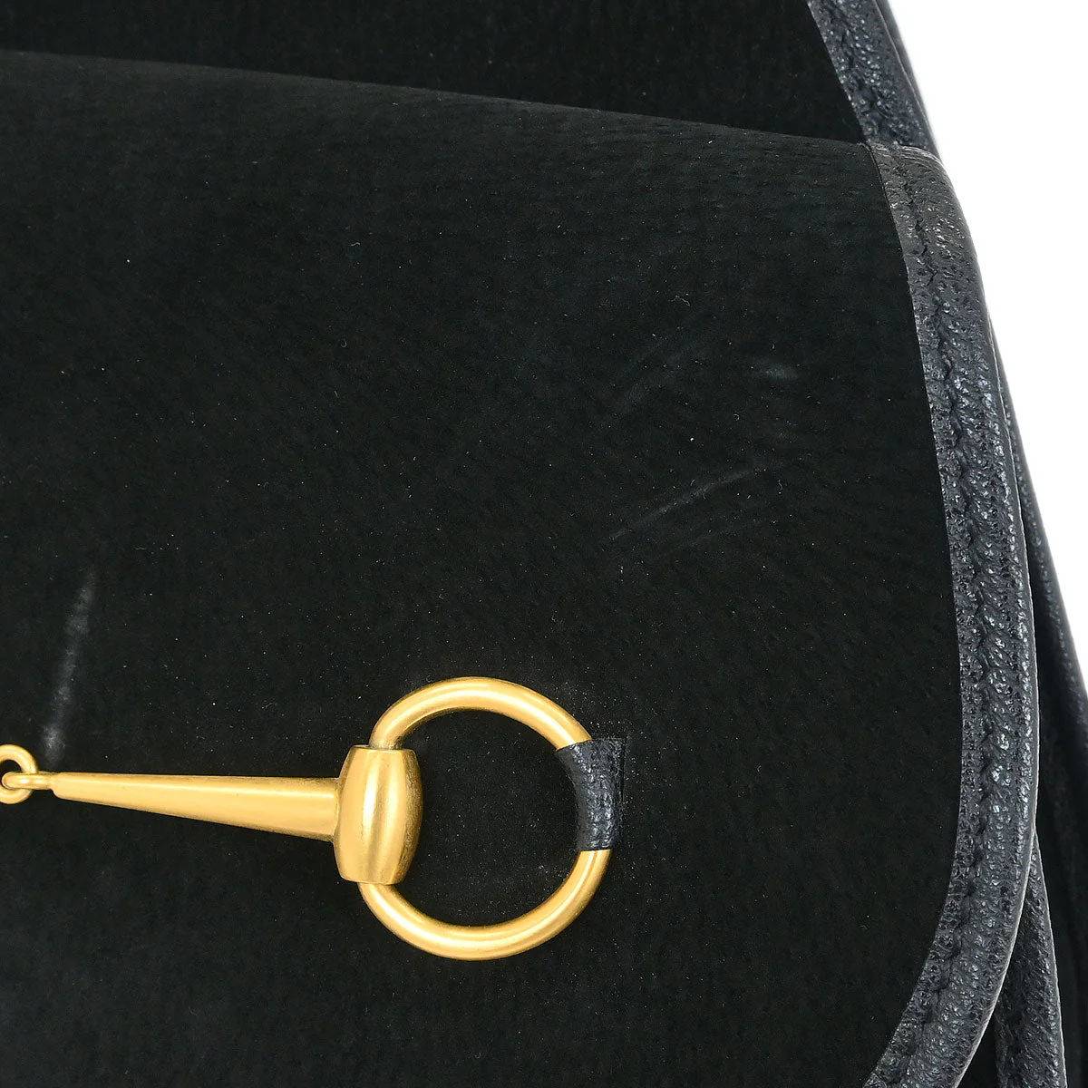 Gucci Black Suede Horsebit Sling Shoulder Bag - Image 4