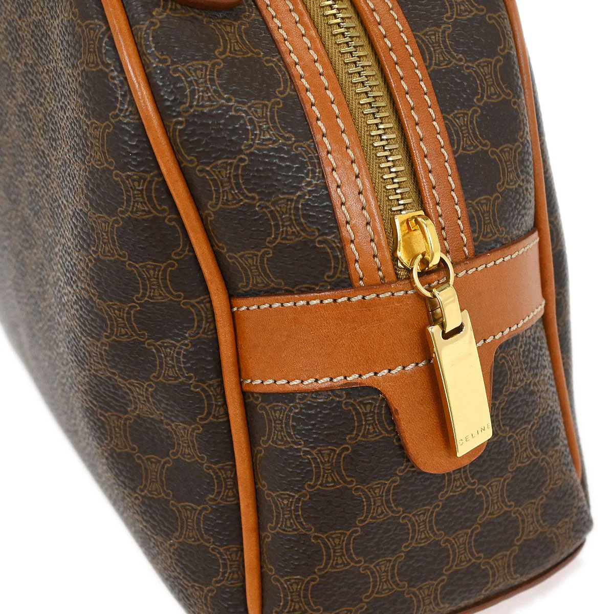 Celine Brown Macadam Handbag - Image 4