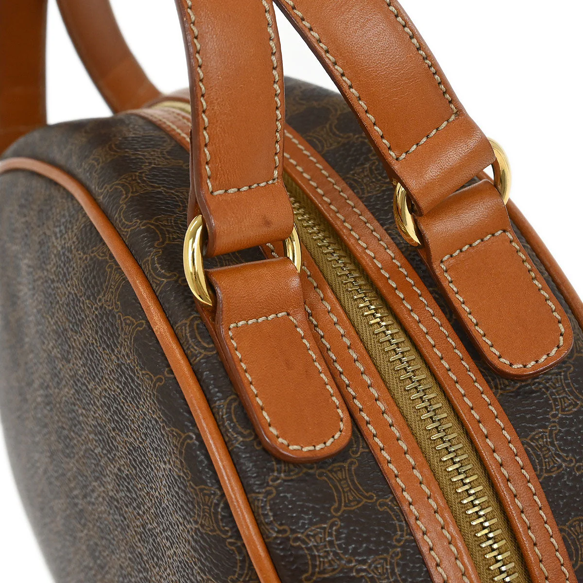 Celine Brown Macadam Handbag - Image 5