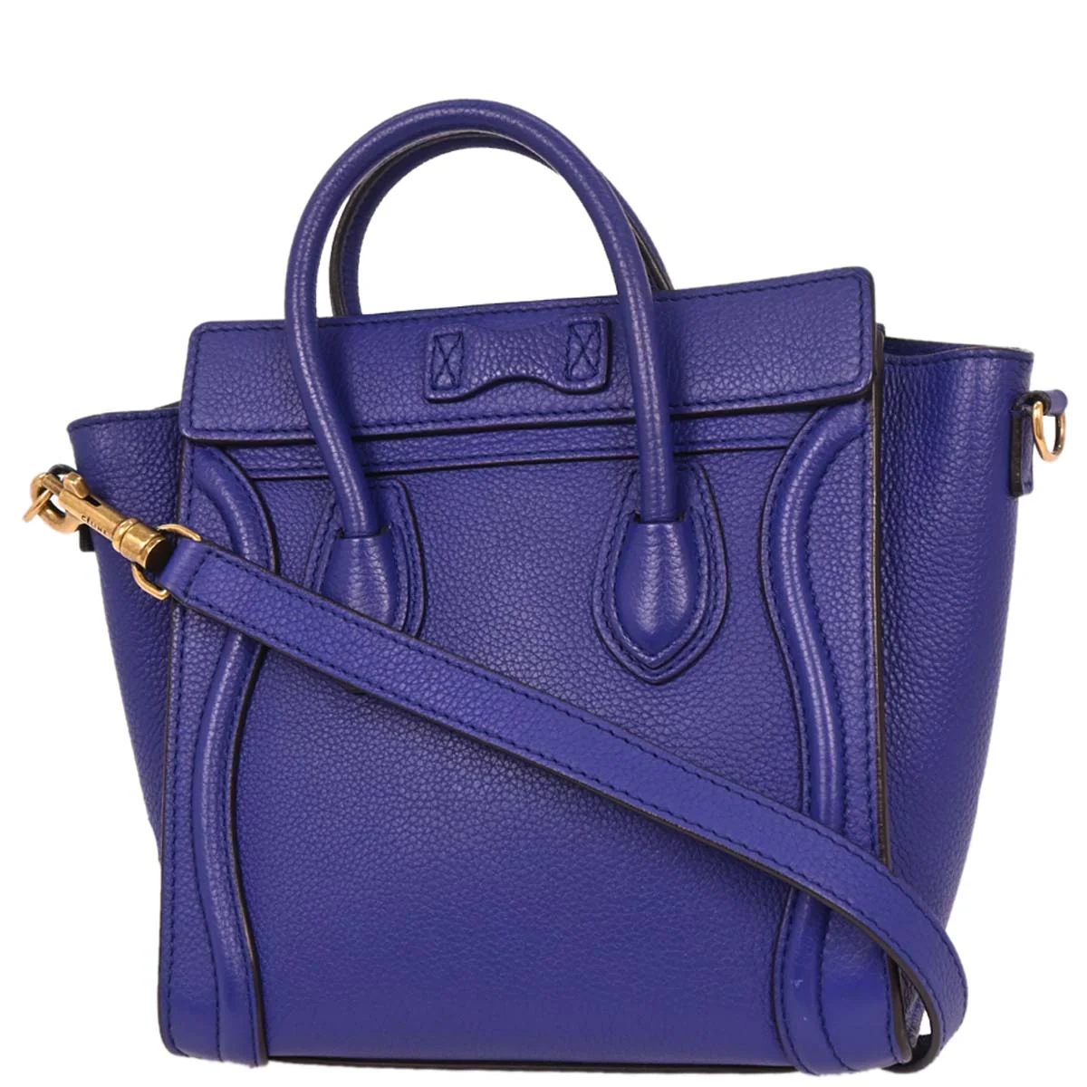 Celine Blue Leather Nano Luggage Tote Bag - Image 2