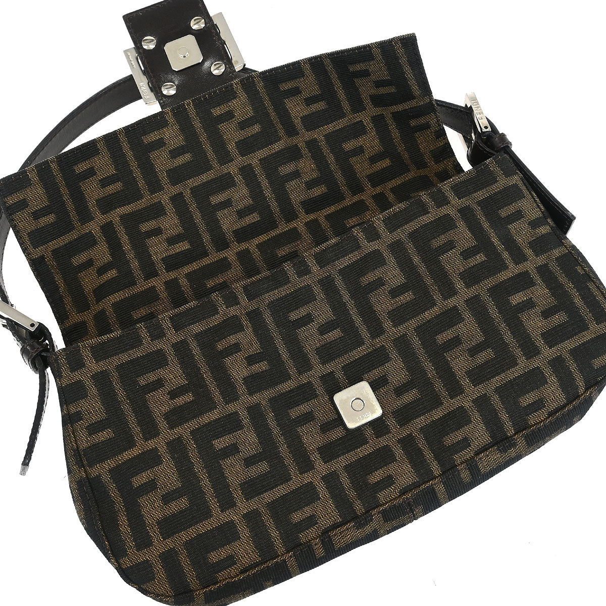 Fendi Brown Zucca Baguette Handbag - Image 6