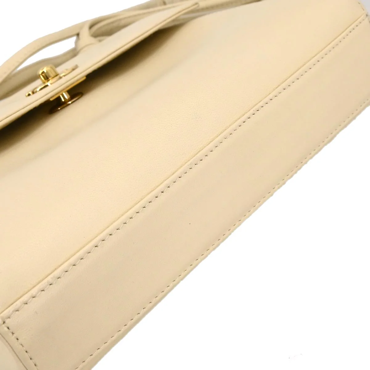 Chanel 1997-1999 Ivory Lambskin Handbag - Image 3