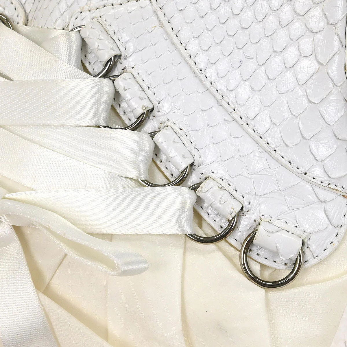 Christian Dior * White Python Ballet Corset Bag Handbag - Image 7