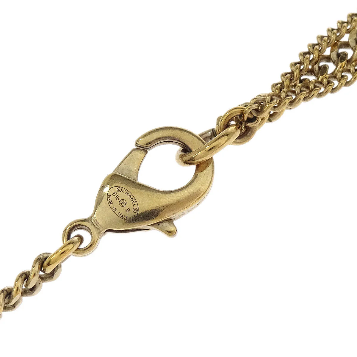 Chanel Charm CC Gold Chain Necklace Costume Pearl B16B - Image 4