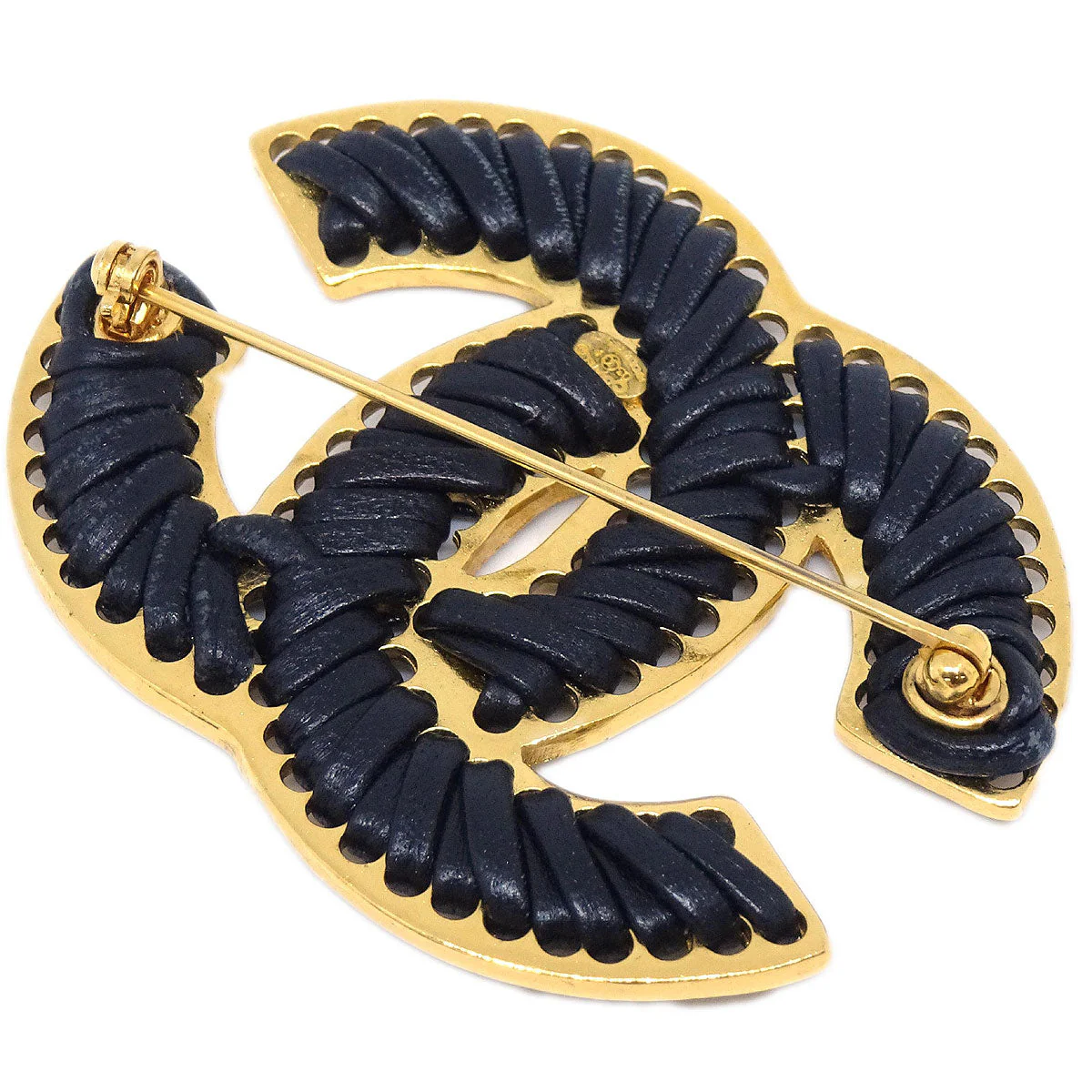 Chanel CC Brooch Pin Black 03P - Image 3