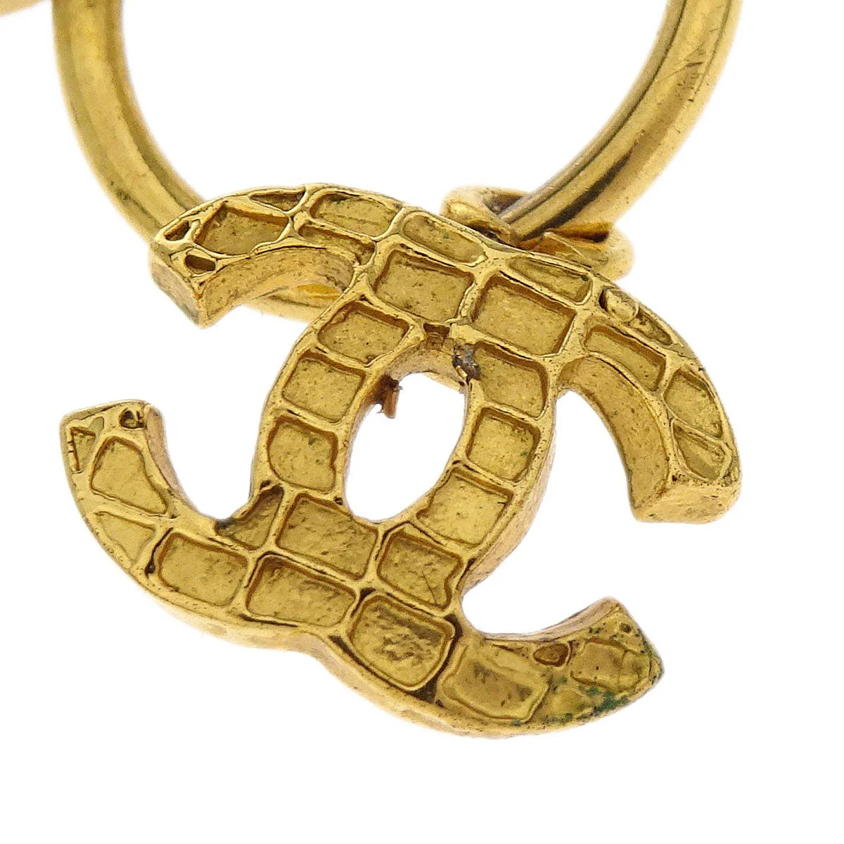 Chanel Dangle CC Pierced Earrings Gold 00A - Image 3