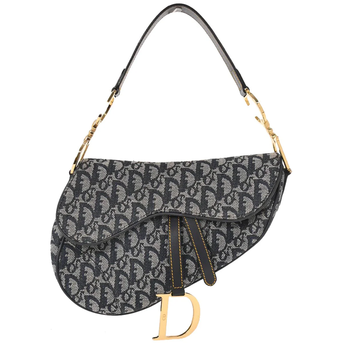 Christian Dior Navy Trotter Saddle Handbag