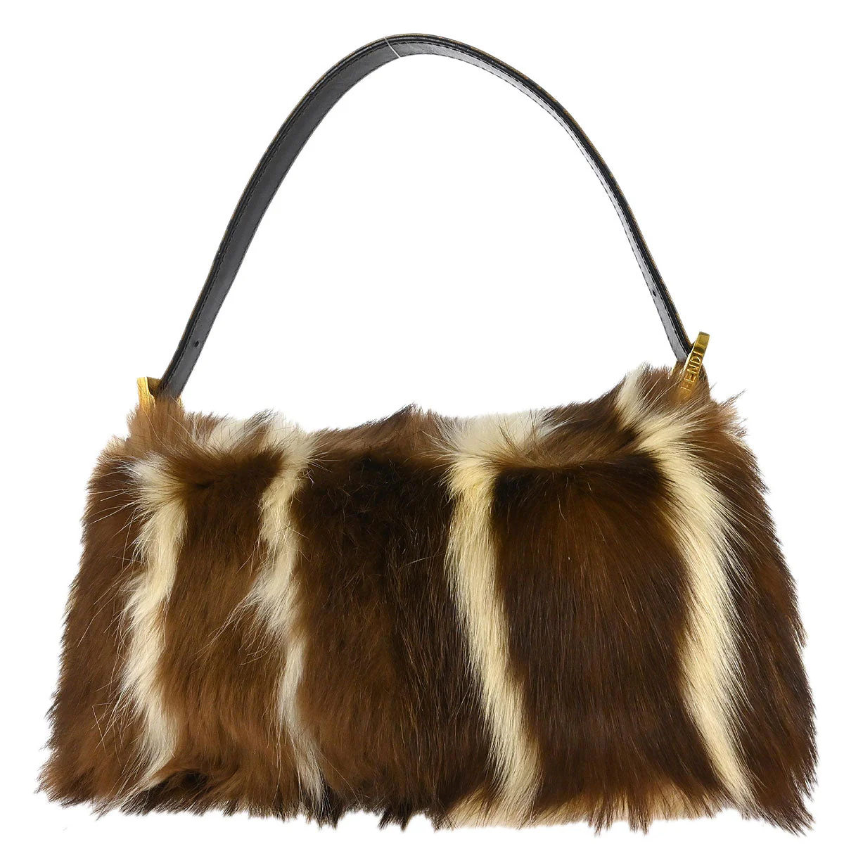 Fendi * 2000 Fitch Fur Inlay Baguette Bag - Image 2