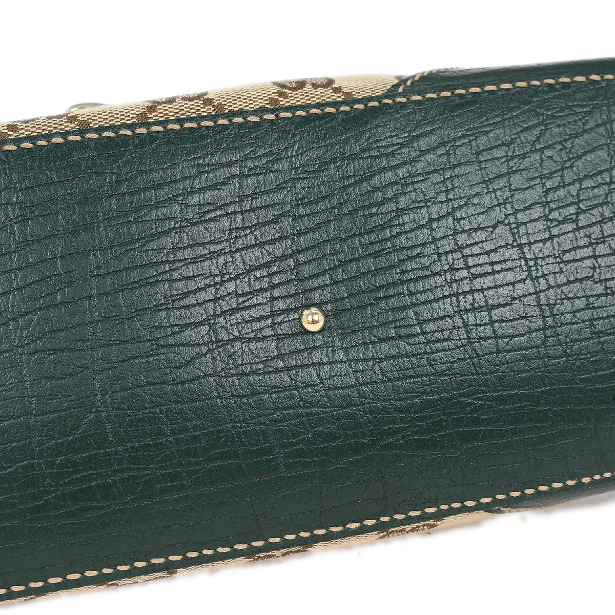 Gucci Brown Green Horsebit GG Tote Bag - Image 3