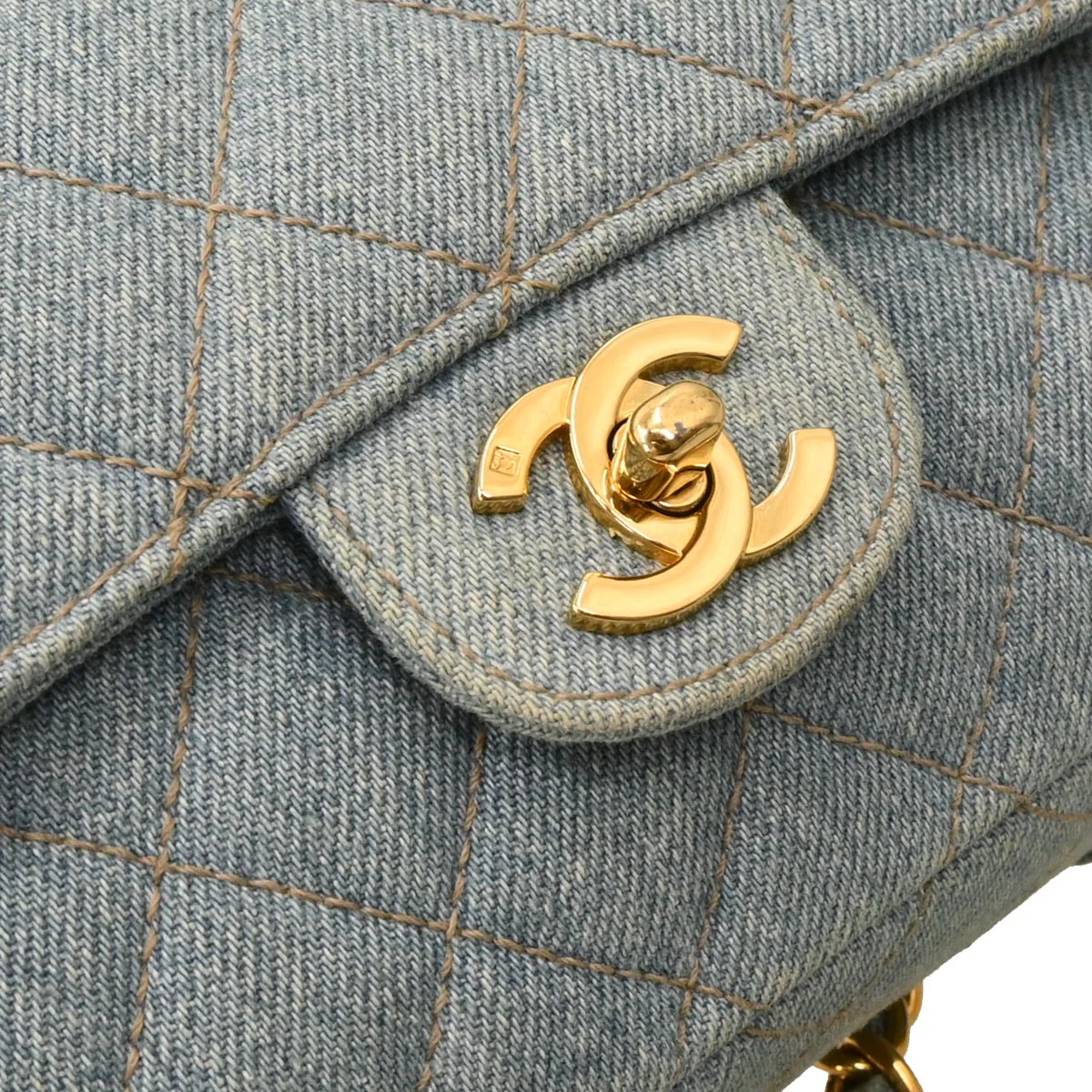 Chanel 1996-1997 Light Blue Denim Backpack - Image 5