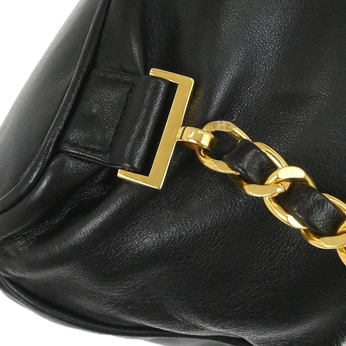 Chanel 1994-1996 Black Lambskin Drawstring Backpack - Image 5