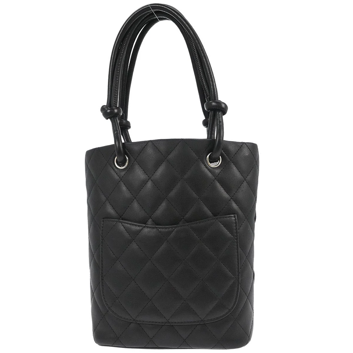 Chanel 2005-2006 Black Calfskin Cambon Ligne Tote Handbag - Image 2