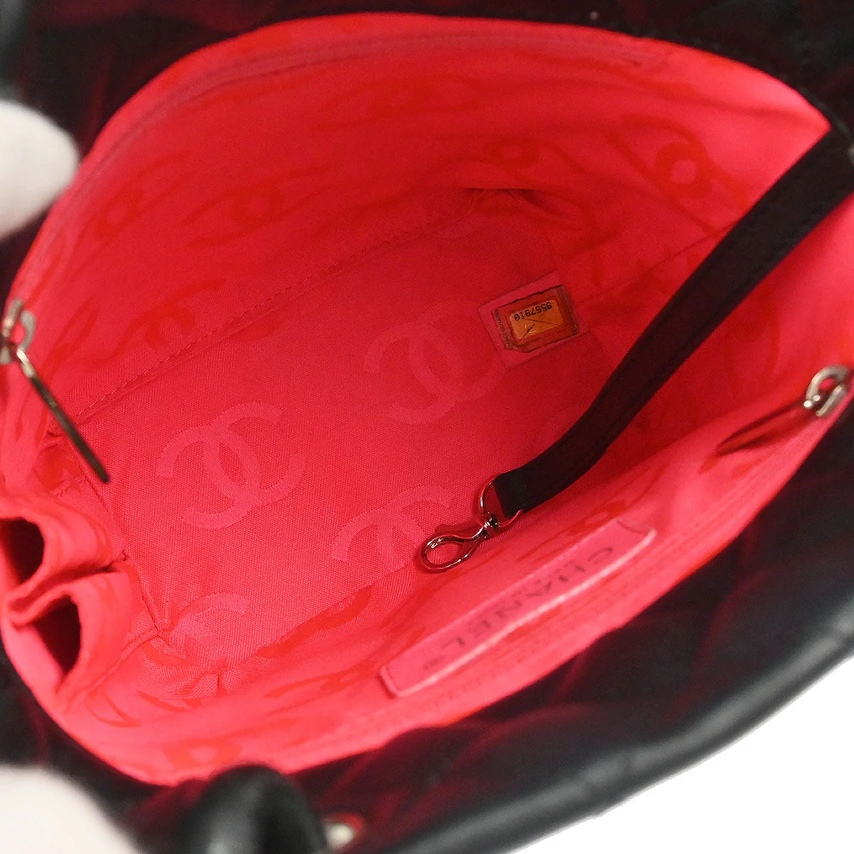 Chanel 2005-2006 Black Calfskin Cambon Ligne Tote Handbag - Image 7