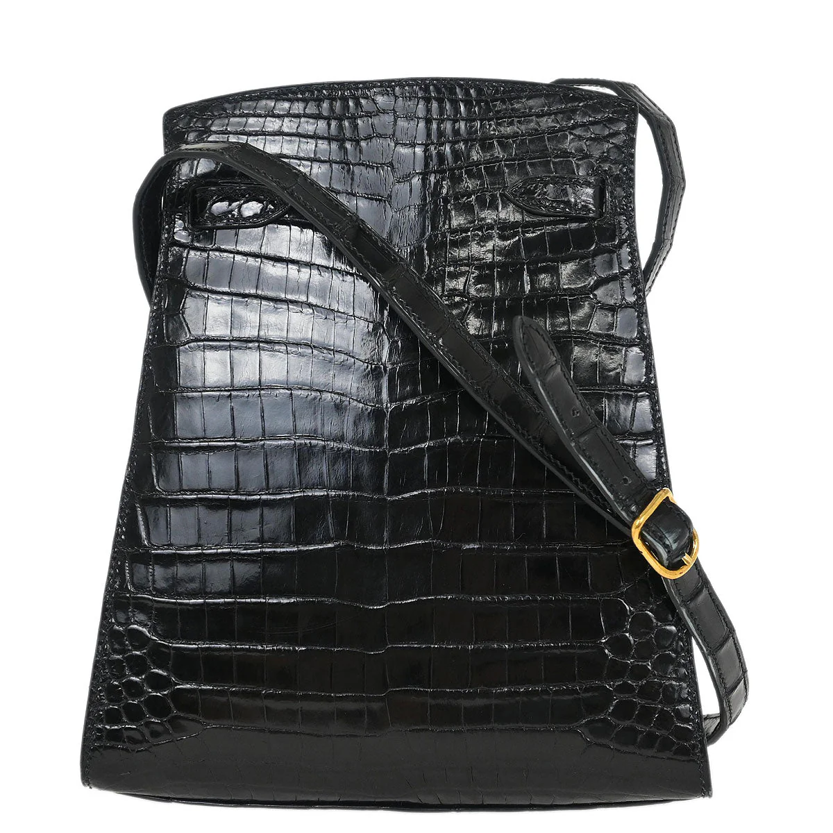 Hermes * Black Crocodile Kelly Sport PM Shoulder Bag - Image 2