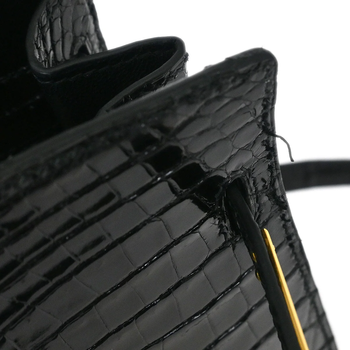 Hermes * Black Crocodile Kelly Sport PM Shoulder Bag - Image 9