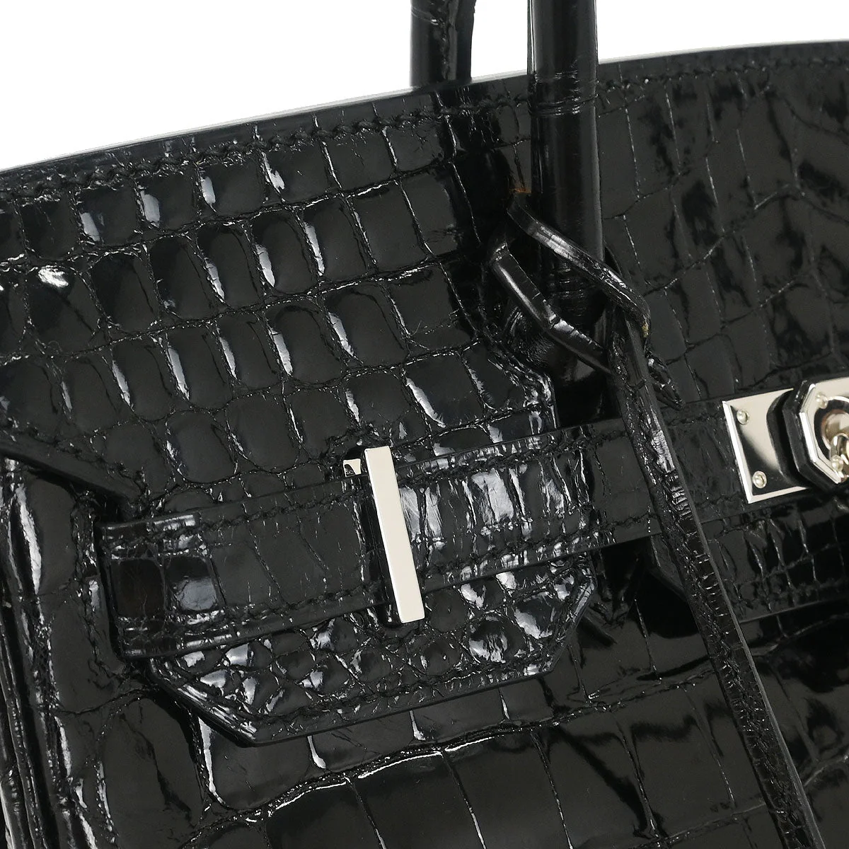 Hermes * Black Niloticus Birkin 30 Handbag - Image 4