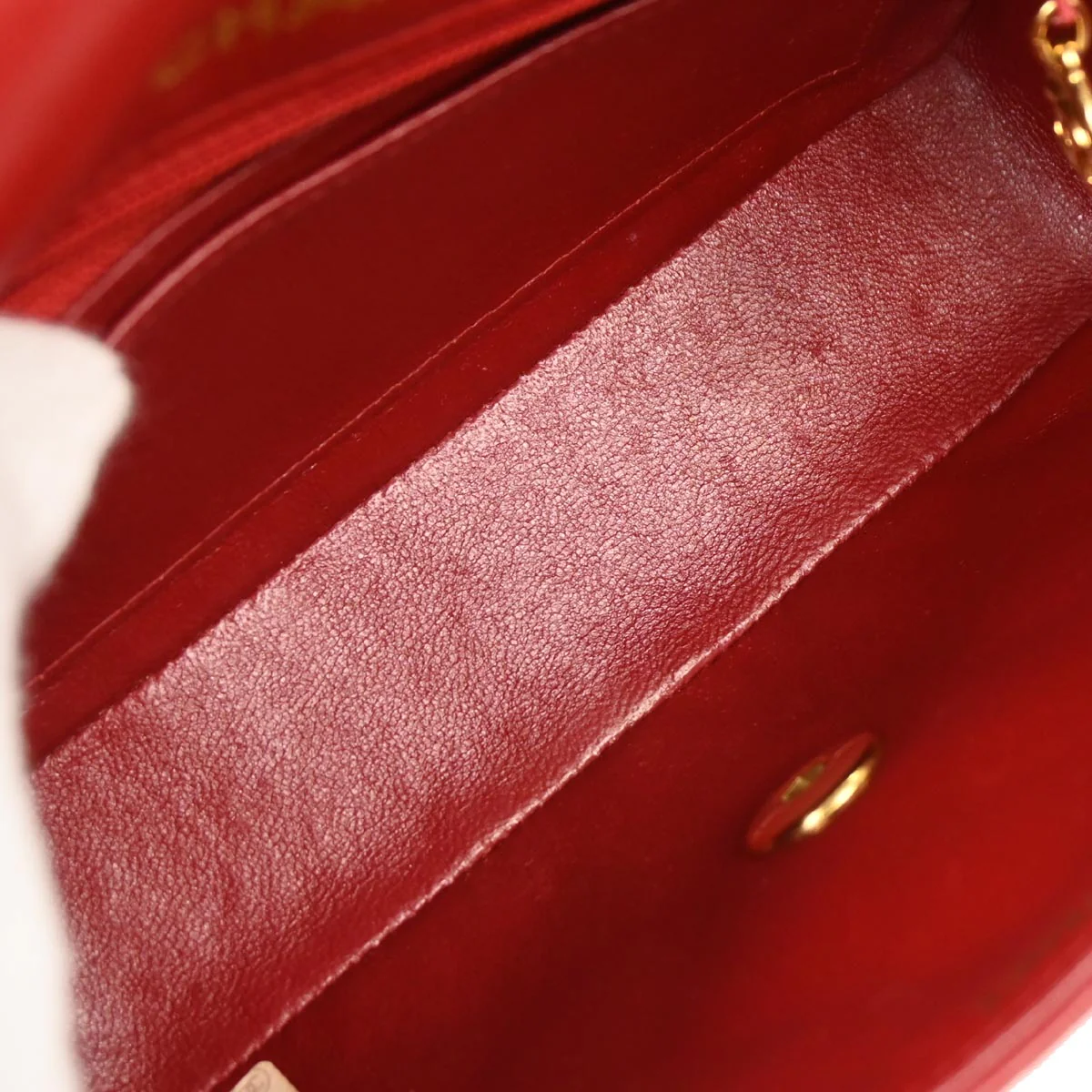Chanel Red Lambskin Shoulder Bag - Image 8