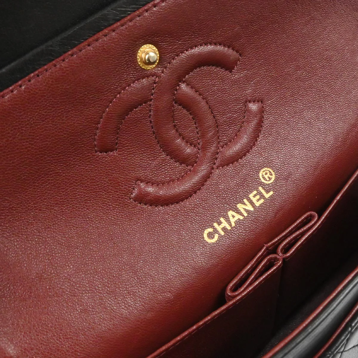 Chanel Black Lambskin Small Classic Double Flap Shoulder Bag - Image 7