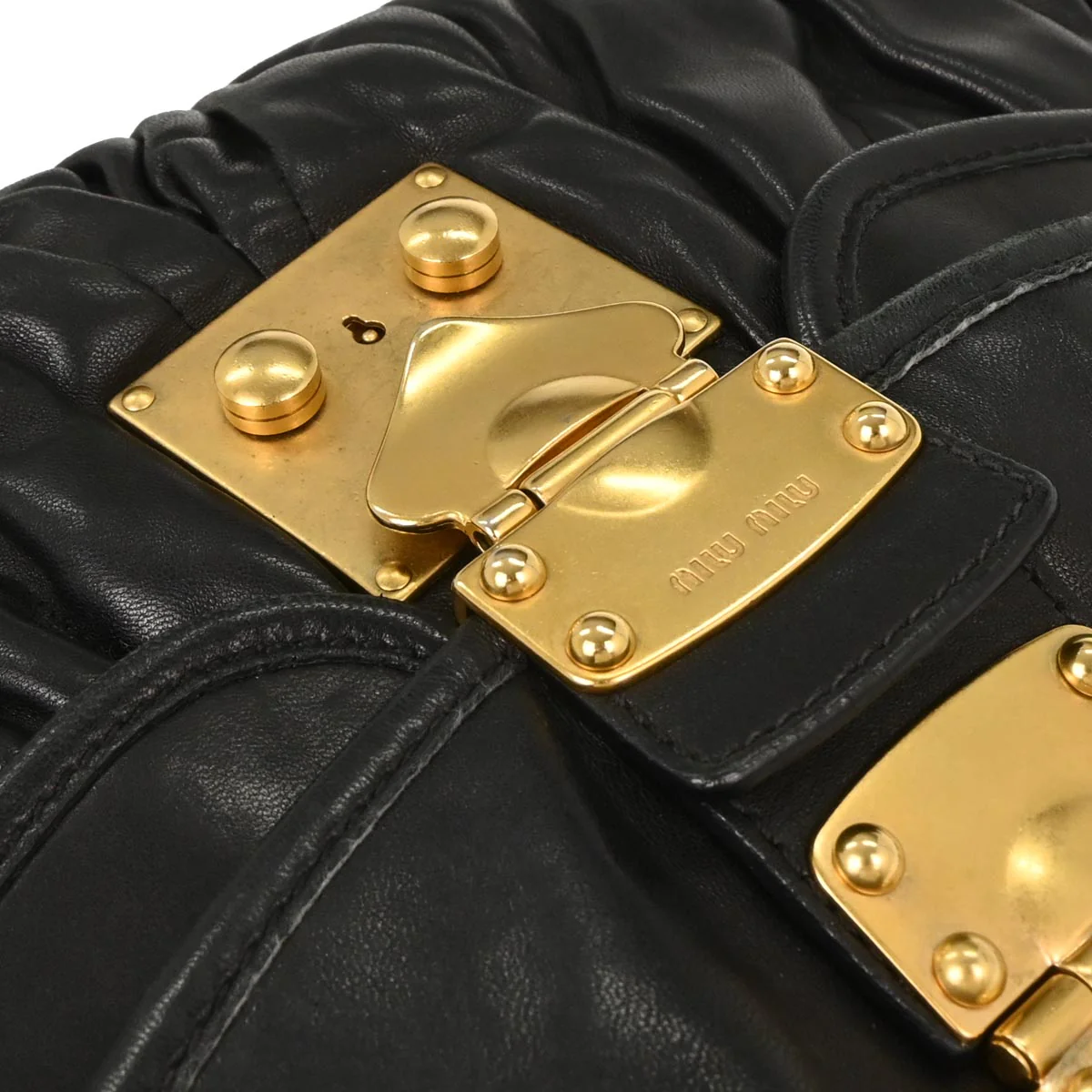 Miu Miu Black Lambskin Coffer 2way Shoulder Handbag - Image 5
