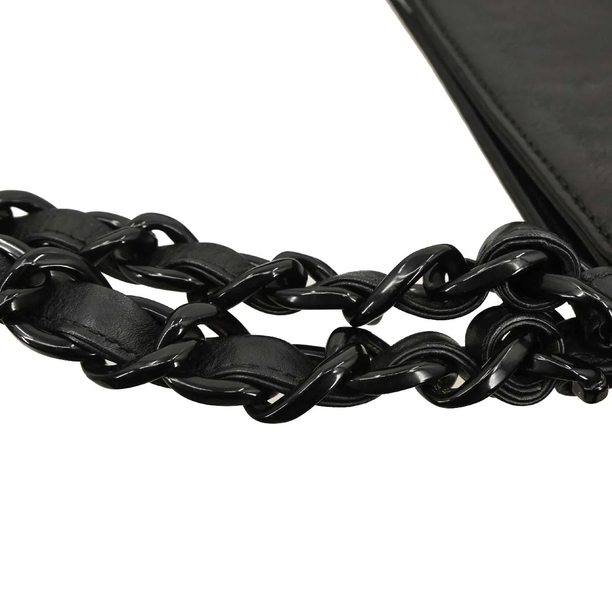 Chanel 1997-1999 Black Lambskin Tote Bag - Image 5