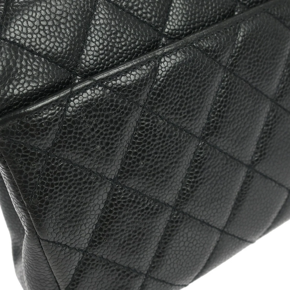 Chanel Black Caviar Wood Straight Flap Shoulder Bag - Image 5
