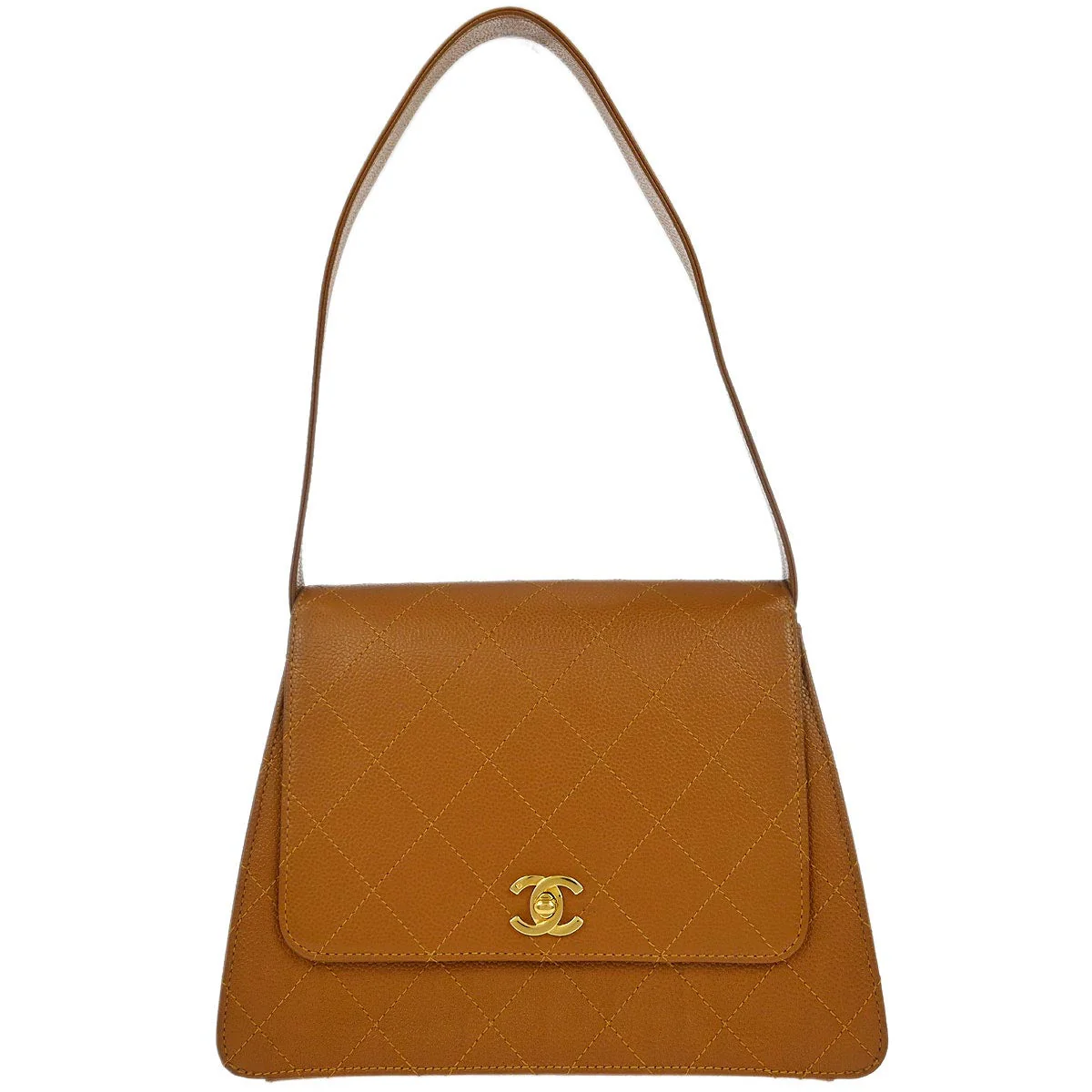 Chanel 1997-1999Brown Caviar Shoulder Bag
