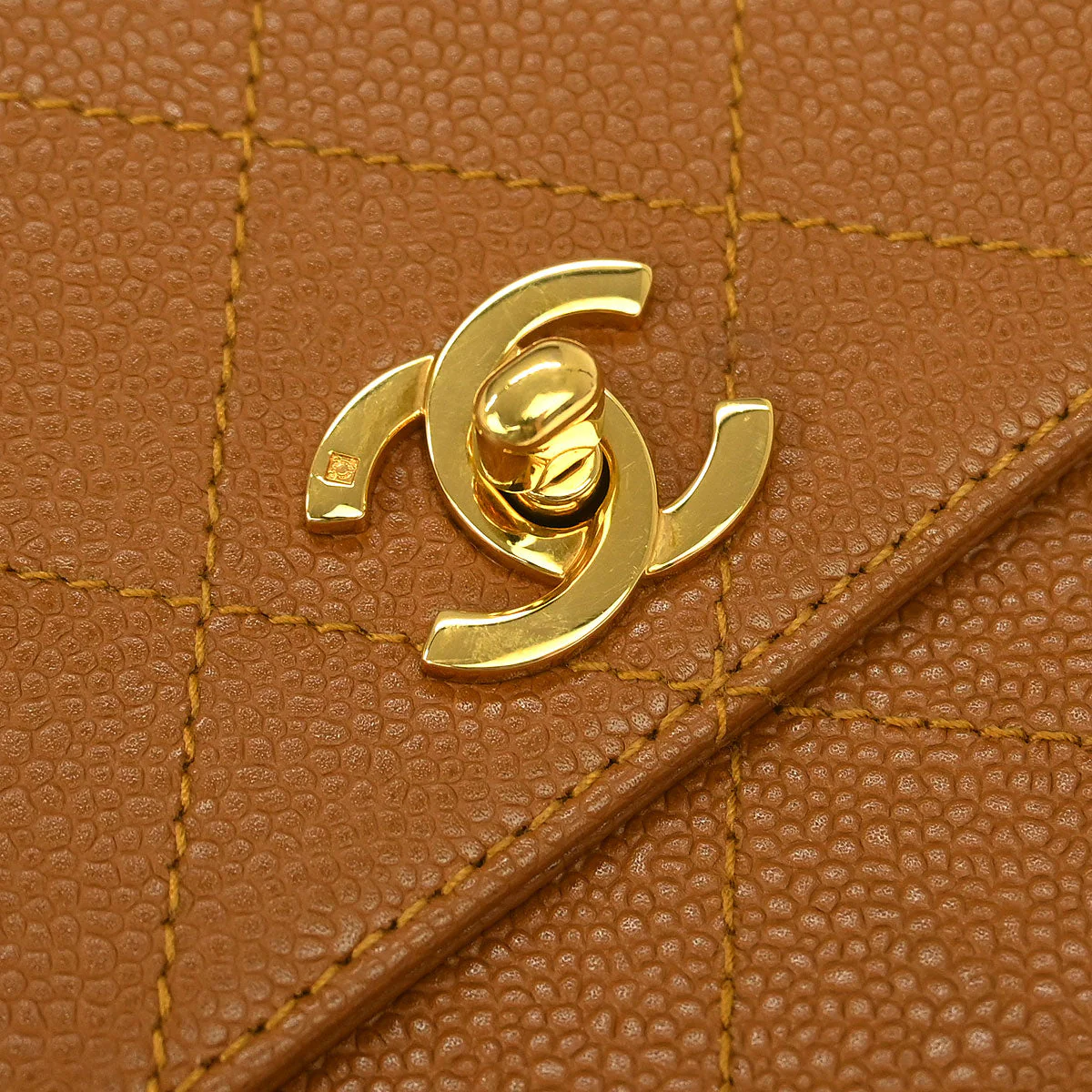 Chanel 1997-1999Brown Caviar Shoulder Bag - Image 4