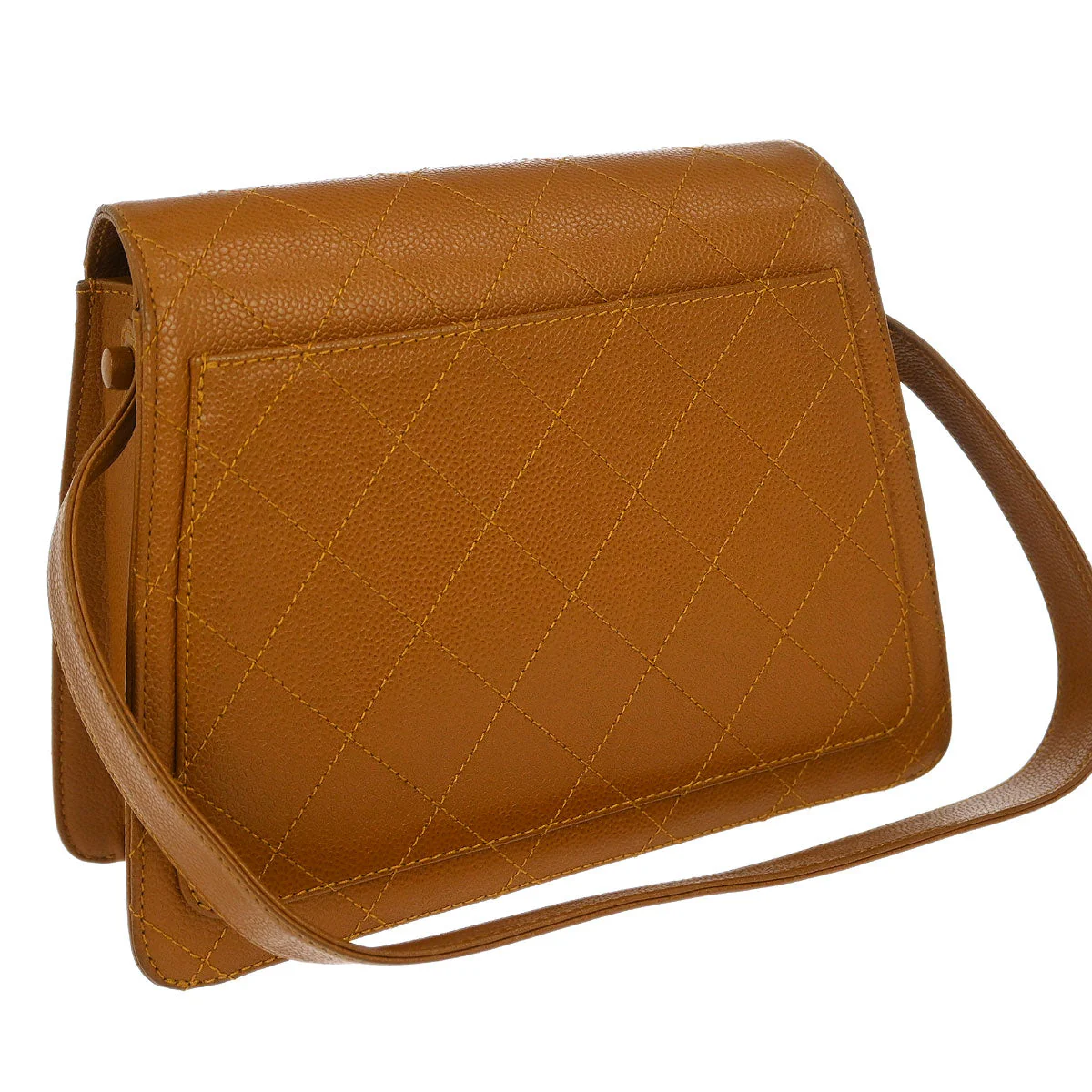 Chanel 1997-1999Brown Caviar Shoulder Bag - Image 6