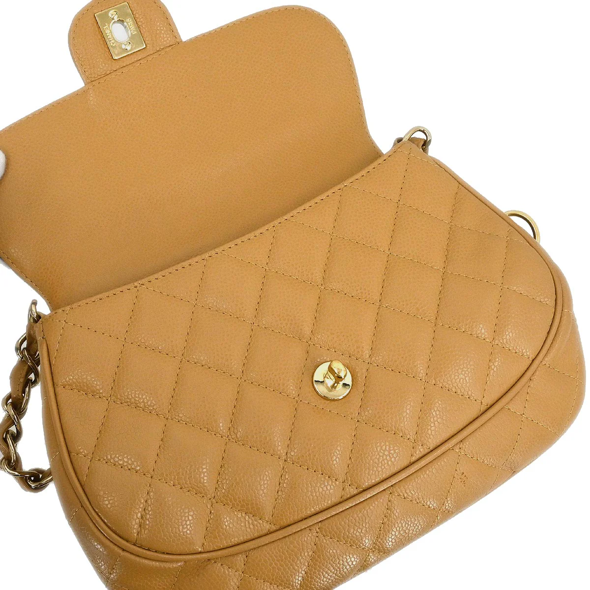 Chanel 2003-2004 Beige Caviar Handbag - Image 6