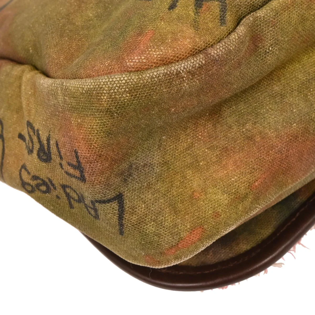 Chanel 2014-2015 Khaki Canvas Graffiti On The Pavements Shoulder Bag - Image 3