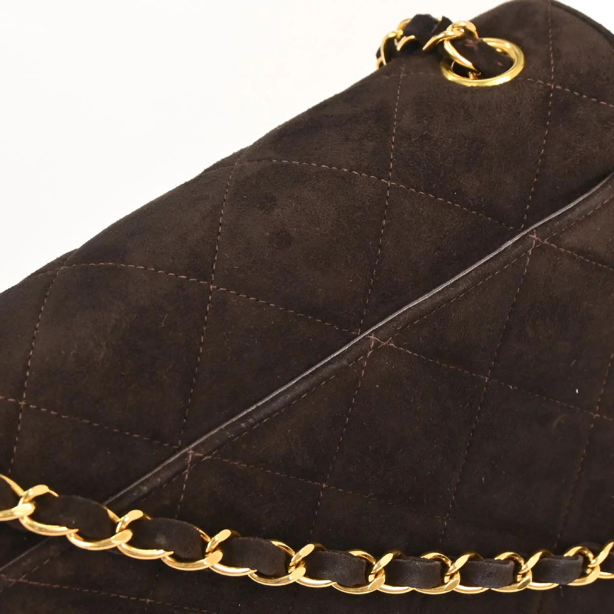 Chanel Brown Suede Shoulder Bag - Image 3