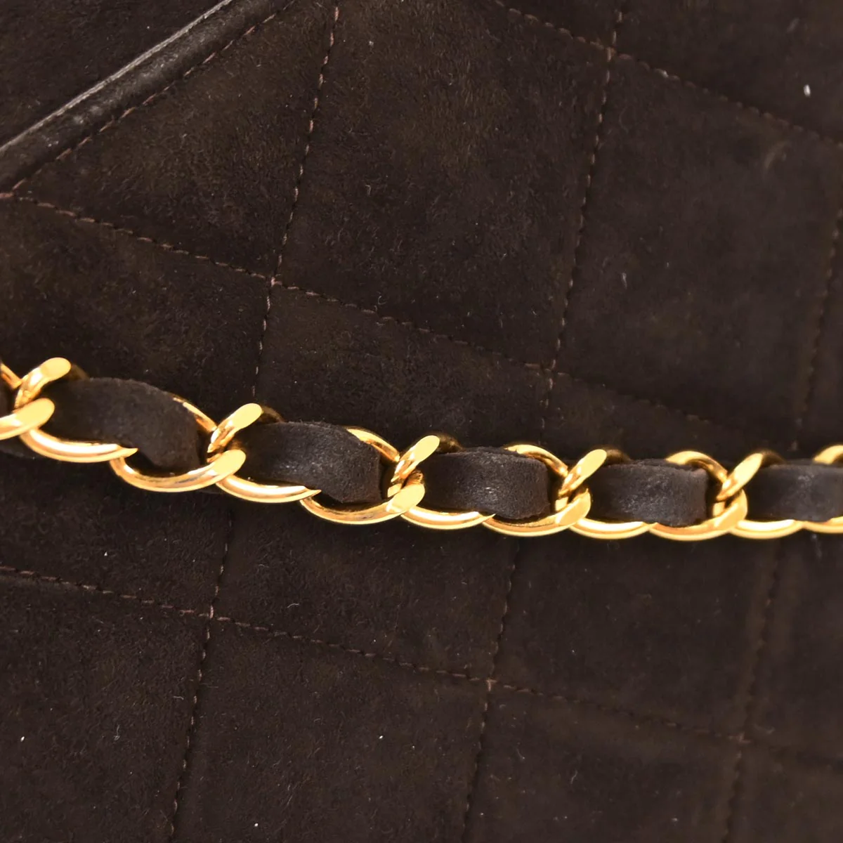 Chanel Brown Suede Shoulder Bag - Image 4