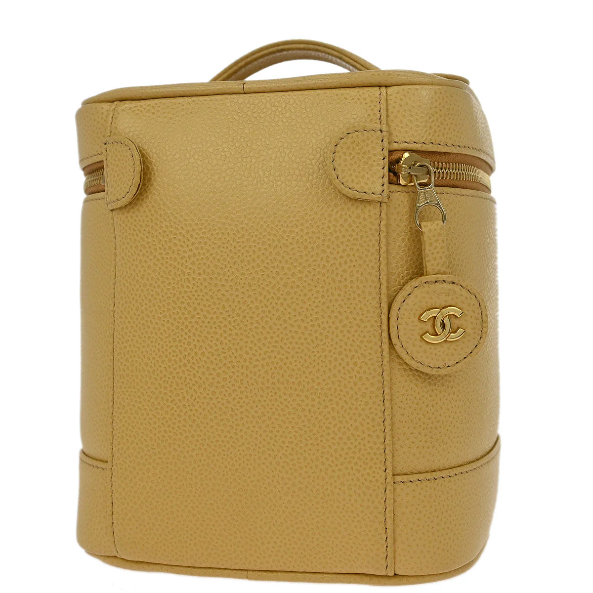 Chanel 2003-2004 Beige Caviar Timeless Vanity Handbag - Image 2