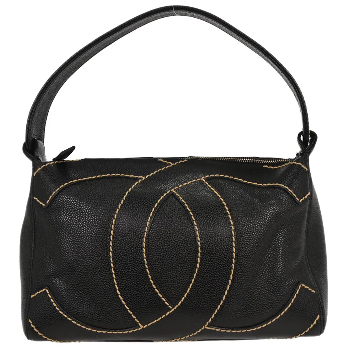 Chanel 2005-2006 Black Caviar Wild Stitch Handbag