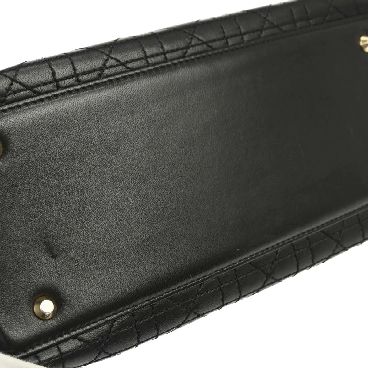 Christian Dior Black Lambskin Lady Dior Cannage 2way Shoulder Handbag - Image 3