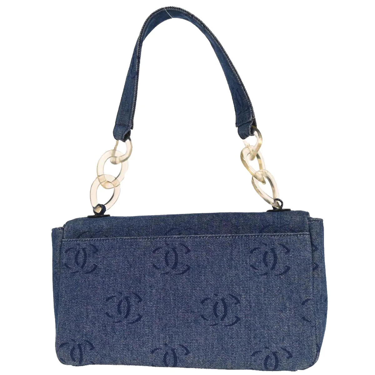 Chanel 2002-2003 Blue Denim Handbag - Image 2