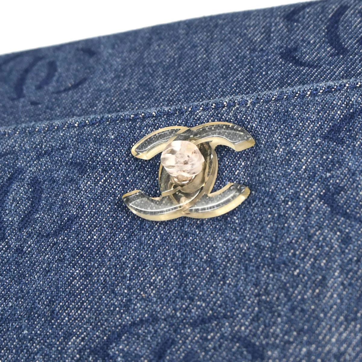 Chanel 2002-2003 Blue Denim Handbag - Image 4
