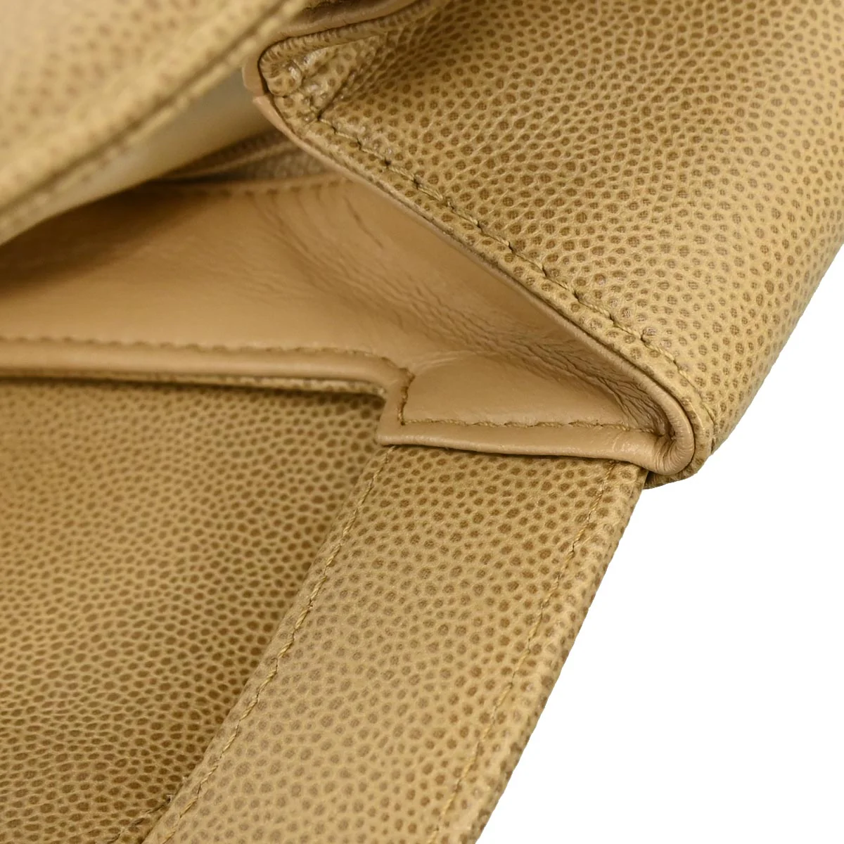 Chanel 1997-1999 Beige Caviar Handbag - Image 10