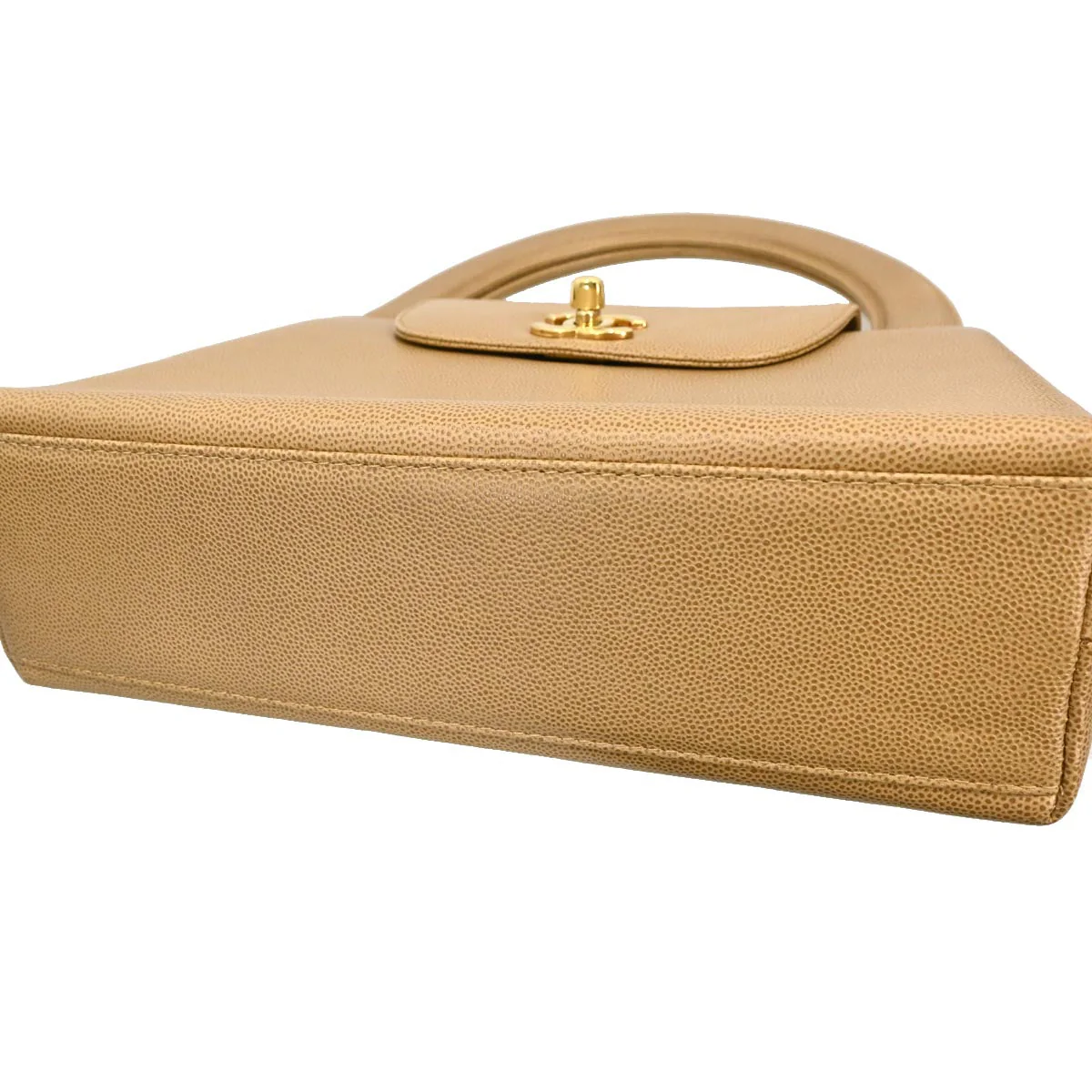 Chanel 1997-1999 Beige Caviar Handbag - Image 3