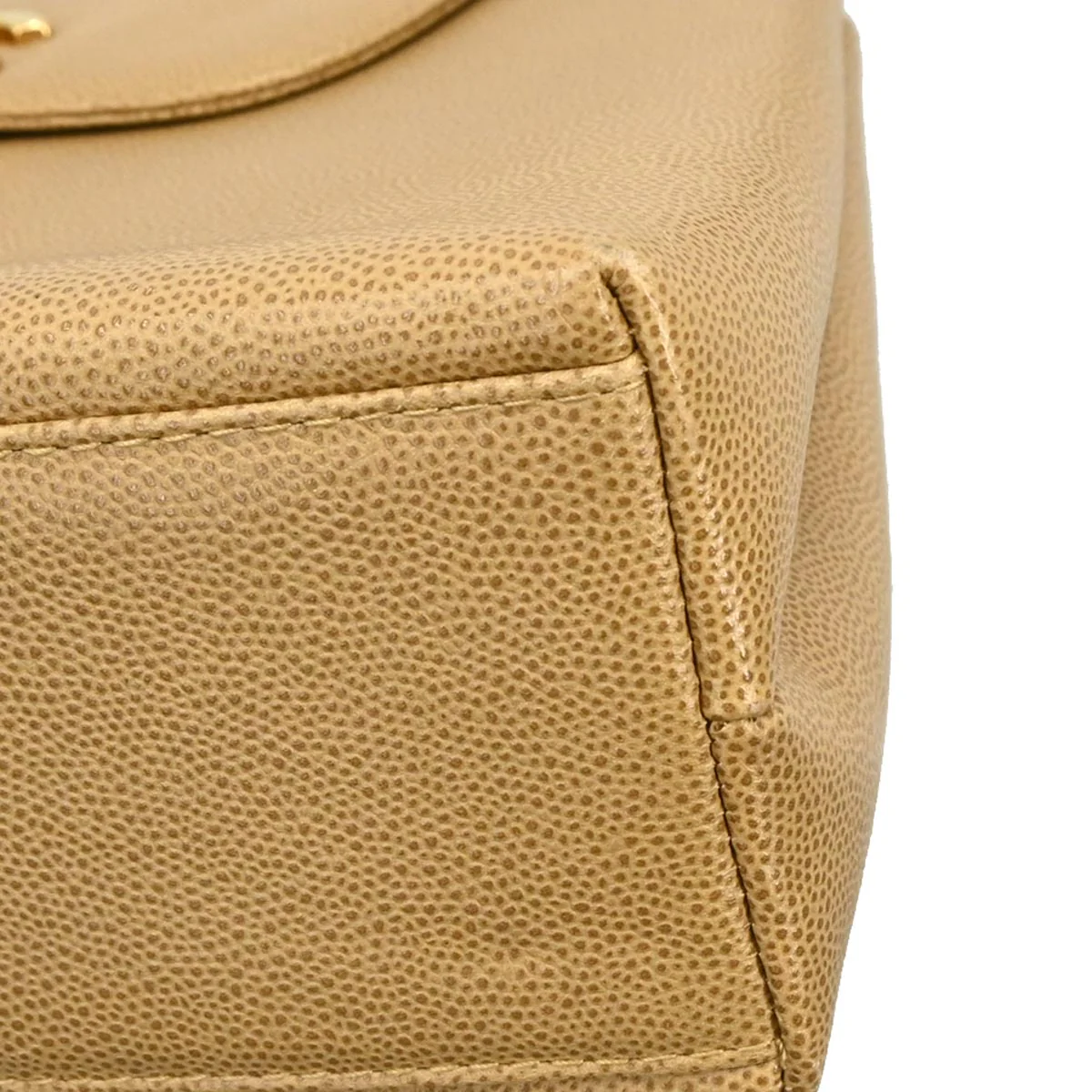 Chanel 1997-1999 Beige Caviar Handbag - Image 4
