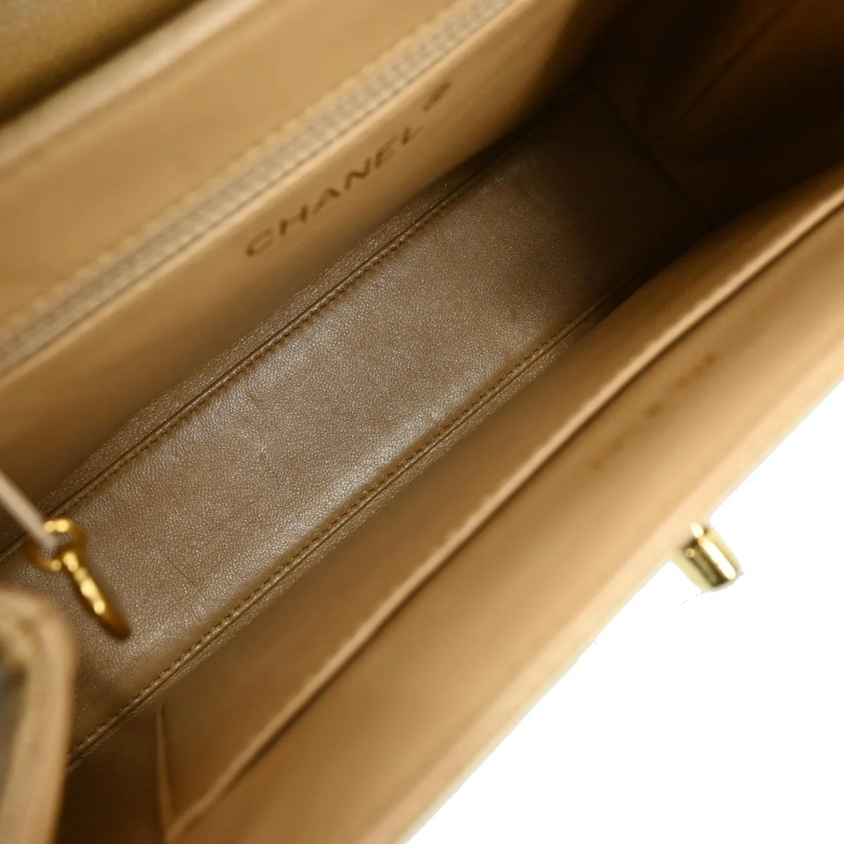 Chanel 1997-1999 Beige Caviar Handbag - Image 7