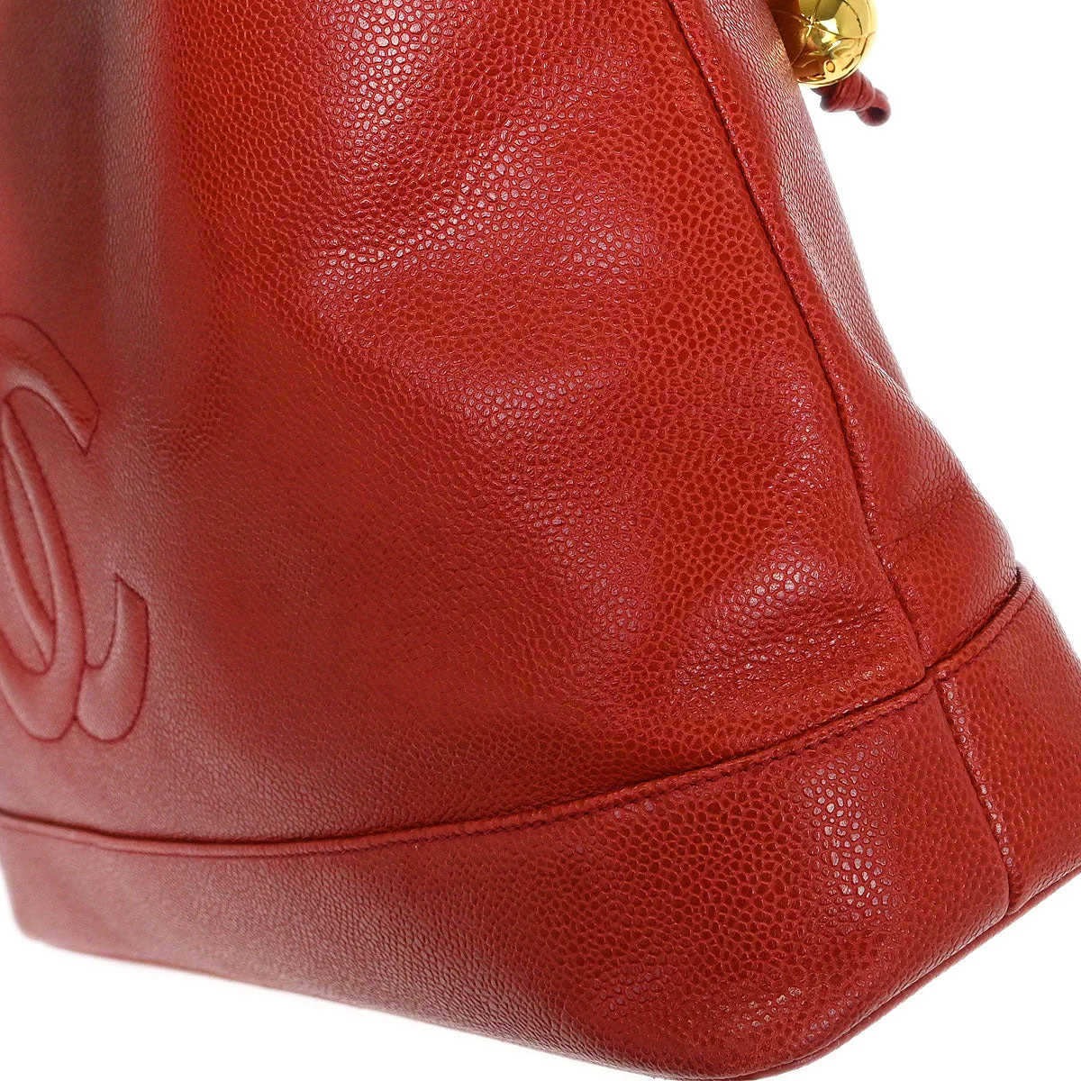 Chanel 1994-1996 Red Caviar Handbag - Image 8